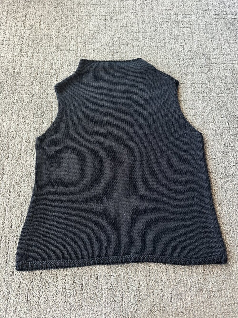Karen Scott Chunky Knit Mock Neck Sweater Vest Dark Gray Minimalist - S
